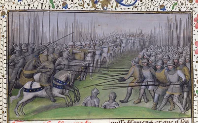 The French beating the Flemish at Westrozebeke in 1382, 1477